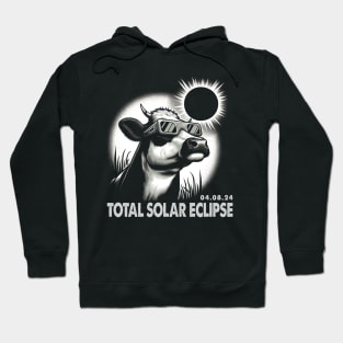 Celestial Cow Eclipse: Trendy Tee for Cow Enthusiasts and Eclipses Hoodie